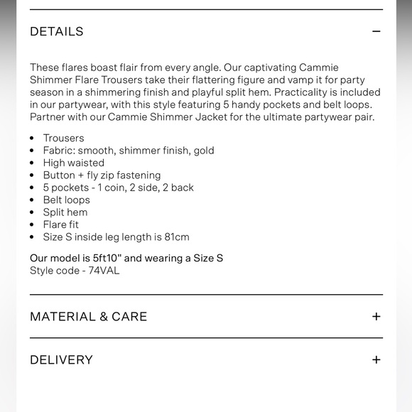 Cammie Shimmer Flare Trousers - Picture 6 of 10